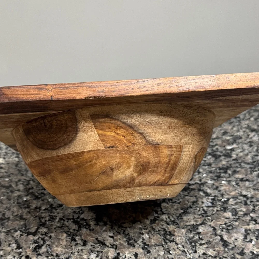 Rustic farmhouse 12” Wooden Bowl